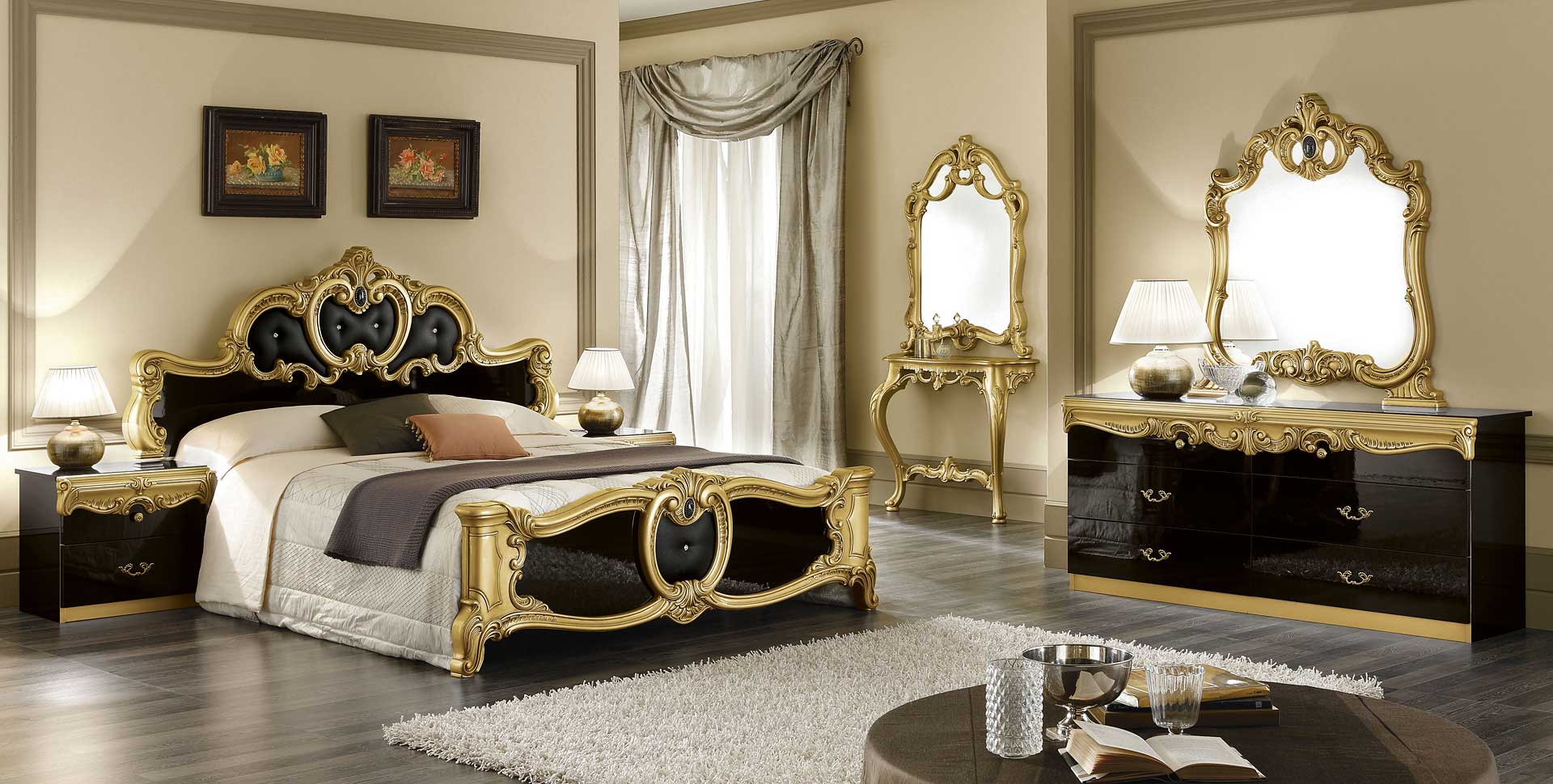  спальня barocco black gold 